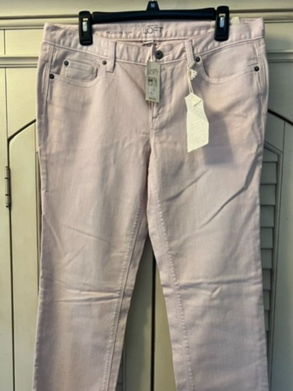 LOFT Modern Slim Low Rise Jeans Blush Light Pink - Size 12